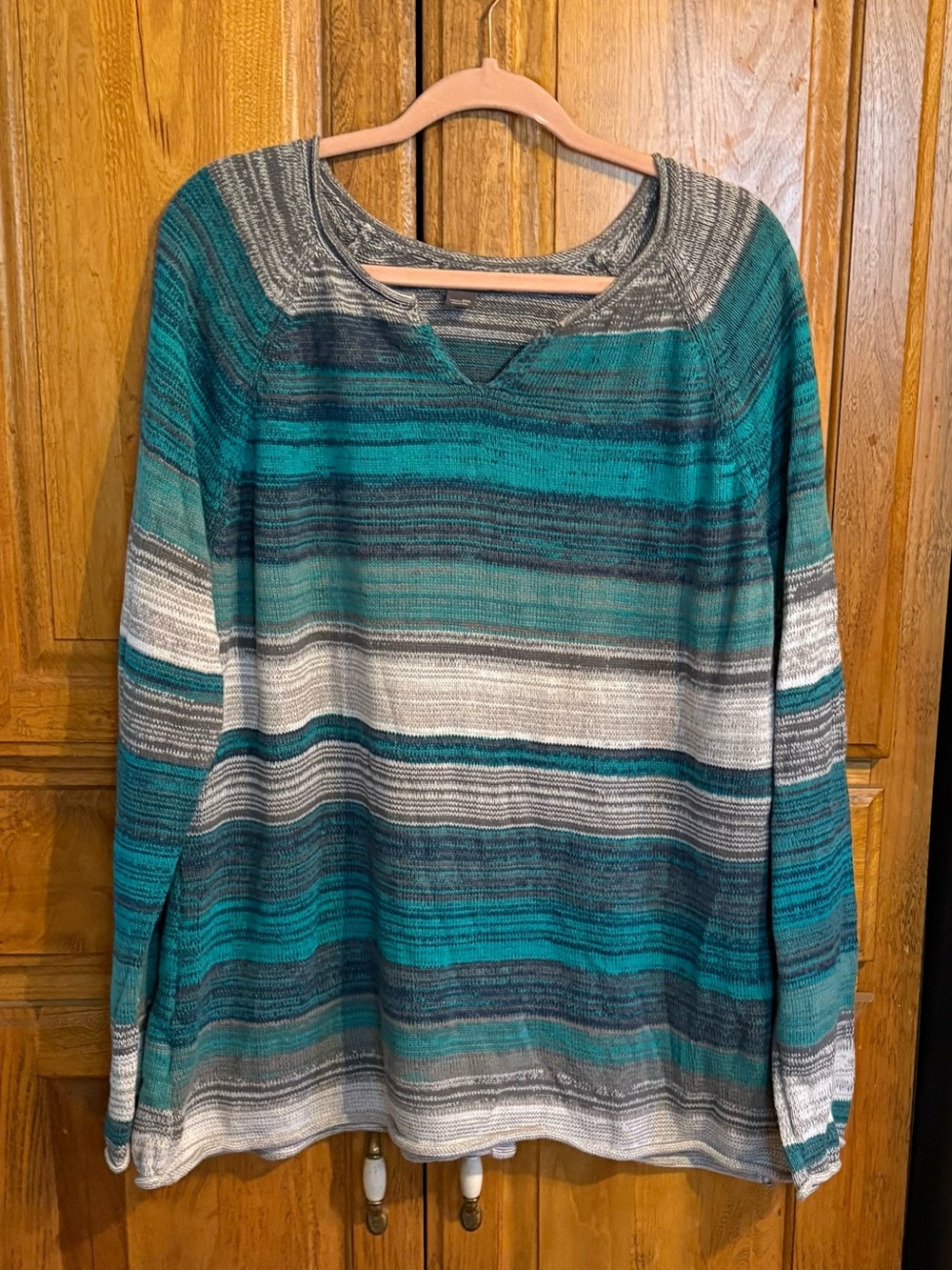Eddie Bauer Dark Multi Stripe Sweater 2X